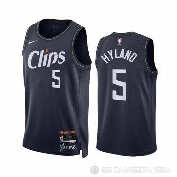 Camiseta Bones Hyland #5 Los Angeles Clippers Ciudad 2023-24 Azul