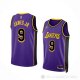 Camiseta Bronny James #9 Los Angeles Lakers Statement Violeta