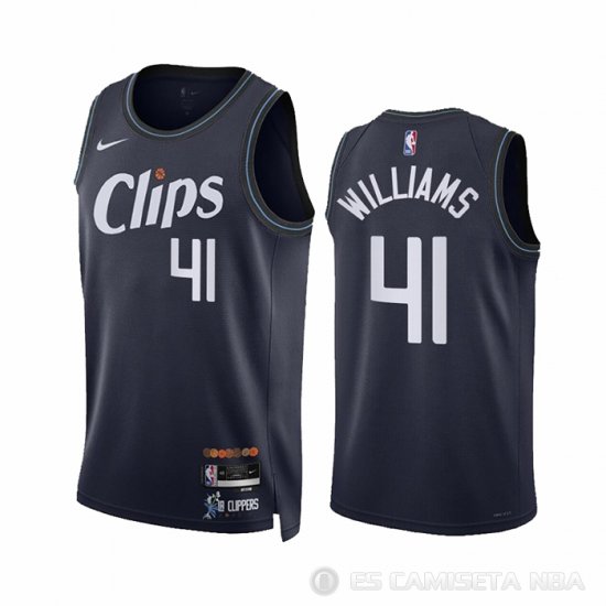 Camiseta Bryson Williams #41 Los Angeles Clippers Ciudad 2023-24 Azul - Haga un click en la imagen para cerrar
