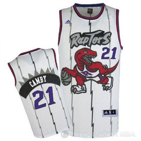Camiseta Camby #21 Toronto Raptors Retro Blanco - Haga un click en la imagen para cerrar