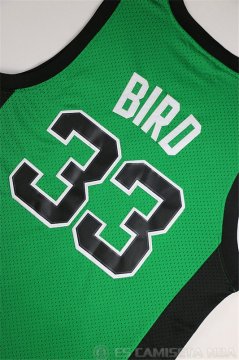 Camiseta Bird #33 Boston Celtics Borde DE Color Verde Oscuro