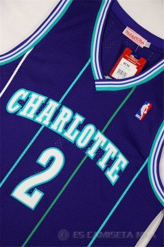 Camiseta Retro Johnson #2 Charlotte Hornets Purpura