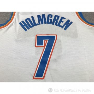 Camiseta Chet Holmgren #7 Oklahoma City Thunder Association Blanco