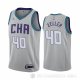 Camiseta Cody Zeller #40 Charlotte Hornets Ciudad Edition Gris