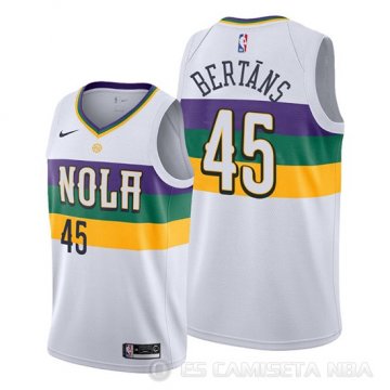 Camiseta Dairis Bertans #45 New Orleans Pelicans Ciudad Blanco