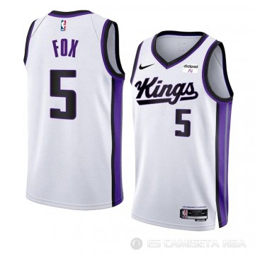 Camiseta De\'Aaron Fox #5 Sacramento Kings Association 2023-24 Blanco