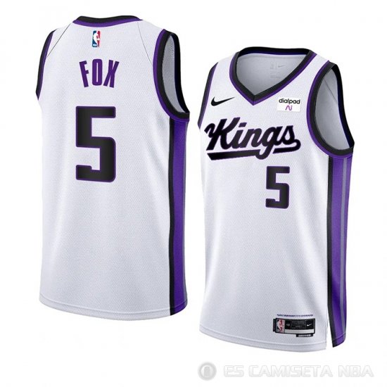 Camiseta De'Aaron Fox #5 Sacramento Kings Association 2023-24 Blanco - Haga un click en la imagen para cerrar