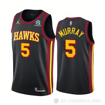 Camiseta Dejounte Murray #5 Atlanta Hawks Statement 2022-23 Negro