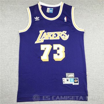 Camiseta Dennis Rodman #73 Los Angeles Lakers Retro Violeta
