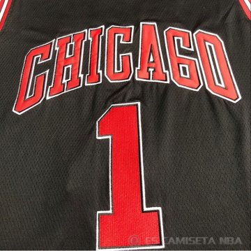 Camiseta Derrick Rose NO 1 Chicago Bulls Retro Negro