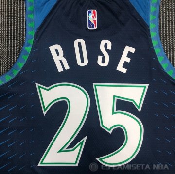 Camiseta Derrick Rose #25 Minnesota Timberwolves Ciudad 2021-22 Azul