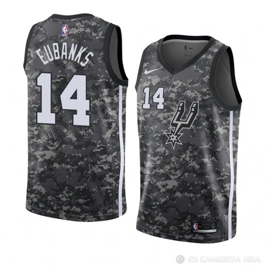 Camiseta Drew Eubanks #14 San Antonio Spurs Ciudad 2018 Gris - Haga un click en la imagen para cerrar
