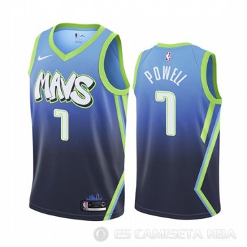 Camiseta Dwight Powell #7 Dallas Mavericks Ciudad Edition Azul