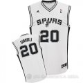 Camiseta Ginobili #20 San Antonio Spurs Blanco