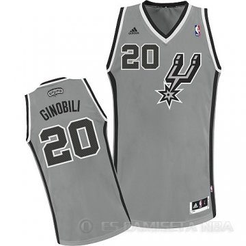 Camiseta Ginobili #20 San Antonio Spurs Gris