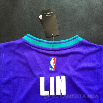 Camiseta Retro Lin #7 Charlotte Hornets Purpura