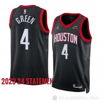 Camiseta Jalen Green #4 Houston Rockets Statement 2023-24 Negro
