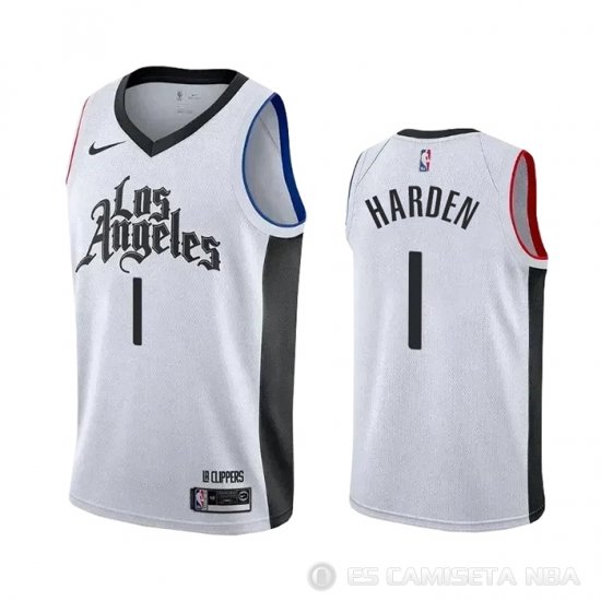 Camiseta James Harden #1 Los Angeles Clippers Ciudad 2019-20 Blanco - Haga un click en la imagen para cerrar