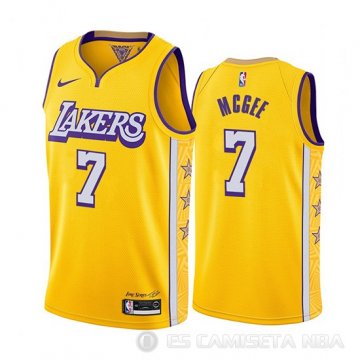 Camiseta Javale Mcgee #7 Los Angeles Lakers Ciudad Edition Amarillo