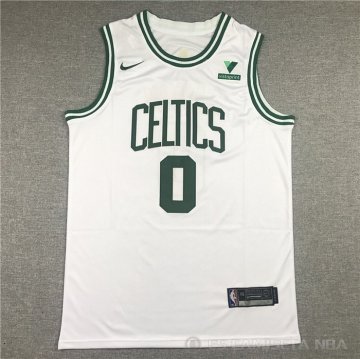 Camiseta Jayson Tatum NO 0 Boston Celtics Association 2021-22 Blanco