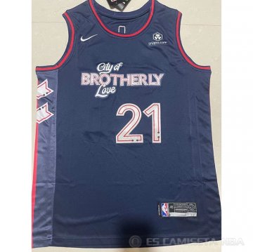 Camiseta Joel Embiid #21 Philadelphia 76ers Ciudad 2023-24 Azul