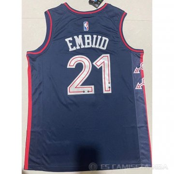 Camiseta Joel Embiid #21 Philadelphia 76ers Ciudad 2023-24 Azul