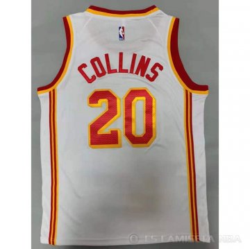 Camiseta John Collins NO 20 Atlanta Hawks Association 2020-21 Blanco