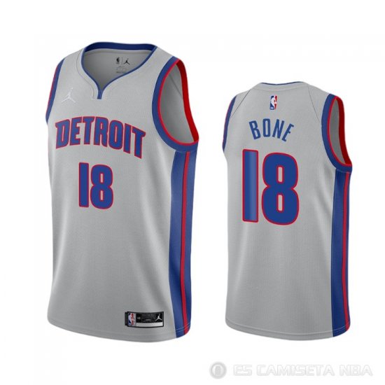 Camiseta Jordan Bone #18 Detroit Pistons Statement 2020-21 Gris - Haga un click en la imagen para cerrar