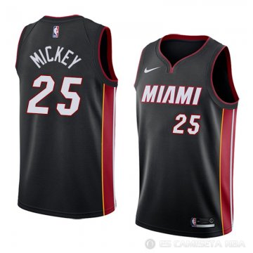 Camiseta Jordan Mickey #25 Miami Heat Icon 2018 Negro
