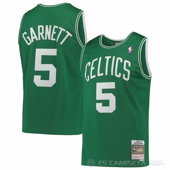 Camiseta Kevin Garnett NO 5 Boston Celtics Hardwood Classics Throwback Verde - Haga un click en la imagen para cerrar