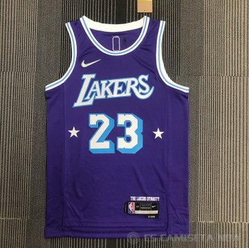 Camiseta Kobe Bryant NO 23 Los Angeles Lakers Ciudad Edition 2021-22 Violeta