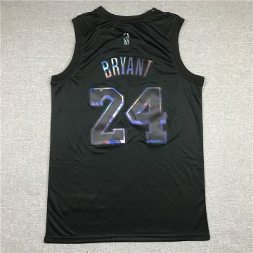Camiseta Kobe Bryant NO 24 Los Angeles Lakers Iridescent Logo Negro