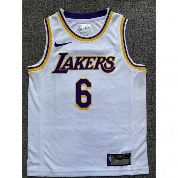 Camiseta LeBron James #6 Los Angeles Lakers Nino Association 2022-23 Blanco