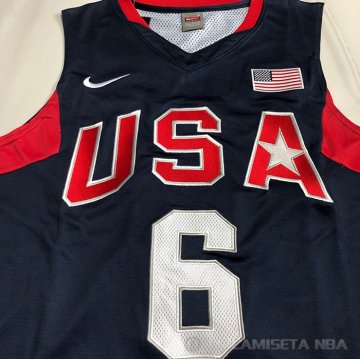 Camiseta LeBron James USA 2008 #6 Azul