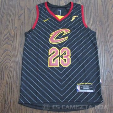 Camiseta Lebron James #23 Cleveland Cavaliers Statement 2017-18 Negro