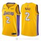 Camiseta Lonzo Ball #2 Los Angeles Lakers Nino Icon 2017-18 Oro