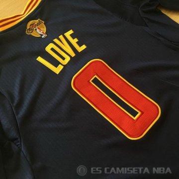 Camiseta Love #0 Cleveland Cavaliers Autentico Manga Corta Negro
