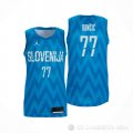 Camiseta Luka Doncic #77 Slovenia Segunda Azul