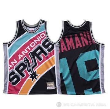 Camiseta Luka Samanic #19 San Antonio Spurs Mitchell & Ness Big Face Negro