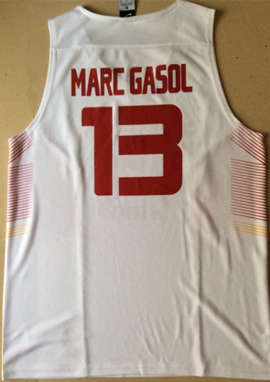 Camiseta Marc Gasol #13 Espana Blanco - Haga un click en la imagen para cerrar
