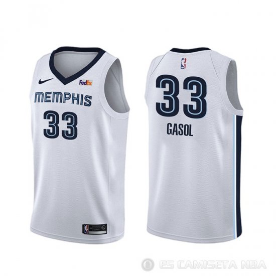Camiseta Marc Gasol #33 Memphis Grizzlies Association Blanco - Haga un click en la imagen para cerrar