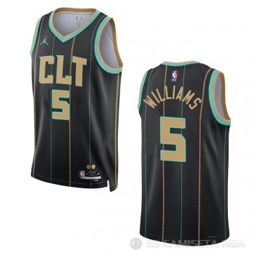 Camiseta Mark Williams #5 Charlotte Hornets Ciudad 2022-23 Negro