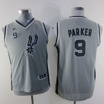 Camiseta Parker #9 San Antonio Spurs Nino Gris