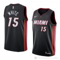 Camiseta Okaro White #15 Miami Heat Icon 2018 Negro