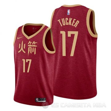 Camiseta P.j. Tucker #17 Houston Rockets Ciudad Edition Rojo