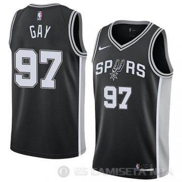 Camiseta Rudy Gay #97 San Antonio Spurs Icon 2018 Negro
