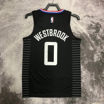 Camiseta Russell Westbrook #0 Los Angeles Clippers Statement Negro