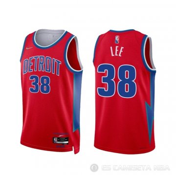 Camiseta Saben Lee NO 38 Detroit Pistons Ciudad 2021-22 Rojo