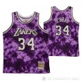 Camiseta Shaquille O'neal NO 34 Los Angeles Laker Galaxy Violeta