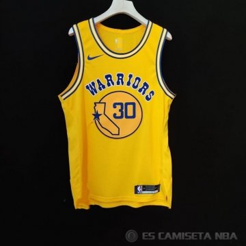 Camiseta Stephen Curry #30 Golden State Warriors Hardwood Classic Autentico Amarillo